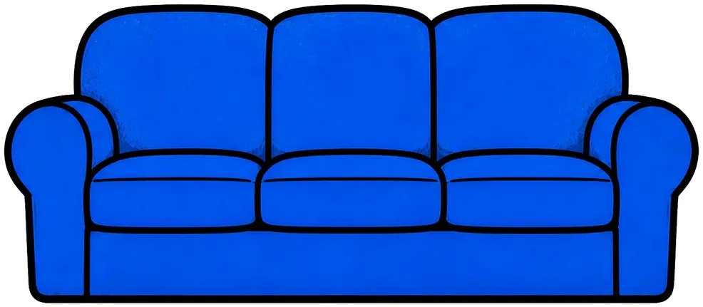 An empty couch, ready for your Party